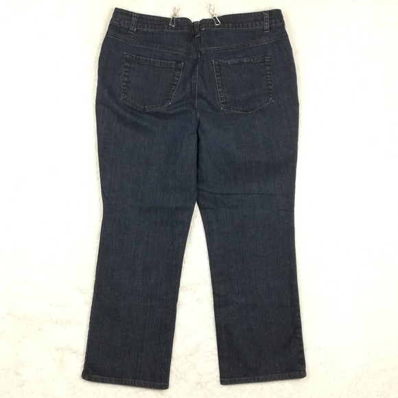 A.N.A Womens Jeans Straight Leg Blue Denim Dark Wash High Rise Plus 36 - Picture 2 of 10